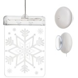 Decorațiune LED Vitraliu, Fulg de Nea, Alb, Autocolant cu Ventuză, 6 Lumini LED, Alimentare cu Baterii AAA, Malatec