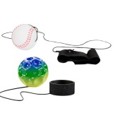Cumpara ieftin Set 2 mingi cu revenire automata si sarituri spectaculoase , Space Moon Ball verde multicolor si model baseball alb-rosu, 66 mm, antistres pentru copi