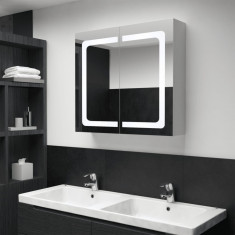 Dulap de baie cu oglinda si LED, 80x12,2x68 cm GartenMobel Dekor