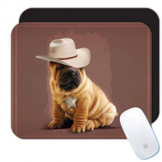 Palarie de cowboy Sharpei : Cadou Mouse pad : Dog Country Rodeo Pet Funny Funny foto