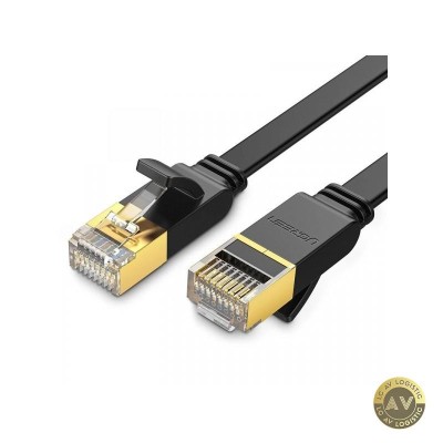 Cablu Retea UGREEN NW106 Flat UTP Cat7 3m Negru foto