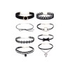 Set 8 Coliere Choker Negre Elegante Ajustabile Femei Textil