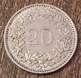 C50 - Moneda foarte veche - Elvetia - 20 rappen - 1959