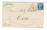 France 1874 Cover + Content GC 6316 LYON LES TERREAUX to CETTE D.844