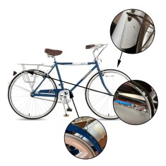 Bicicleta de oras 26 inch, cadru otel, portbagaj, jante aluminiu, cric, vintage, albastru, RESIGILAT