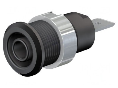 Soclu Banană 4mm 32A 1kV Negru Nichelat foto