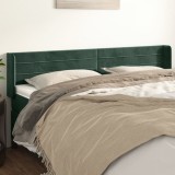 VidaXL Tăblie de pat cu aripioare verde &icirc;nchis 203x16x78/88 cm catifea