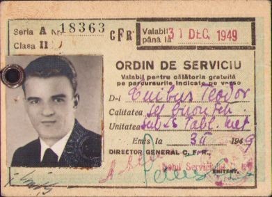 A664 Ordin de serviciu pentru angajat CFR, 1949 foto