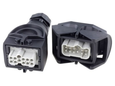 Conector HARTING Han Kit HDC 10 pini 16A 500V tată mamă drept M32 plastic set complet foto