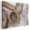 Tablou canvas busola cu harta veche, maro, auriu 1099 Tablou canvas pe panza CU RAMA 30x40 cm