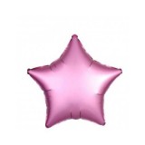Balon Folie Satin Stea Roz- 45 cm