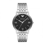 Emporio Armani Kappa AR11068 Ceas Bărbați Quartz Cadran Negru Brățară Argintie Oțel 40mm