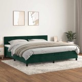 vidaXL Pat box spring cu saltea, verde &icirc;nchis, 200x200 cm, catifea 3141206