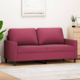 Cumpara ieftin Canapea 2 locuri Gossi, 140 cm, catifea rosu vin. Design modern, confortabila. Mobila living