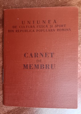 QW13 6 - 1960 - Carnet de membru - Uninunea de cultura fizica si sport din RPR foto