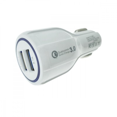 Incarcator auto rapid Qualcomm QC 3.0, 2 x USB, 36W, 3.1A, alb foto