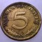 7.271 GERMANIA 5 REICHSPFENNIG 1938 G