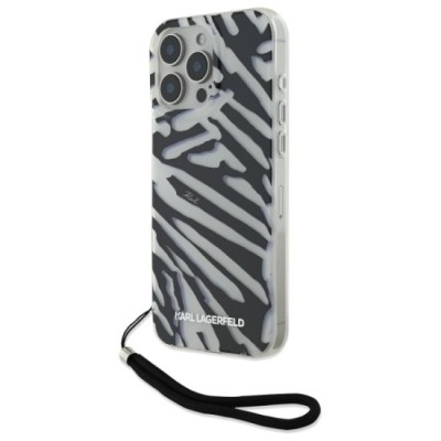 Husa pentru iPhone 16 Pro Max - Karl Lagerfeld IML Luxury (KLHCP16XHZBPKCCK) - Zebra Pattern&amp;amp;Cord foto
