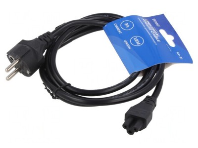 Cablu Alimentare 1,8m 3A IEC C5 - CEE 7/7 3x0,75mm2 foto