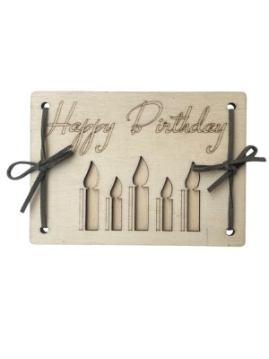 Felicitare din lemn gravata foto