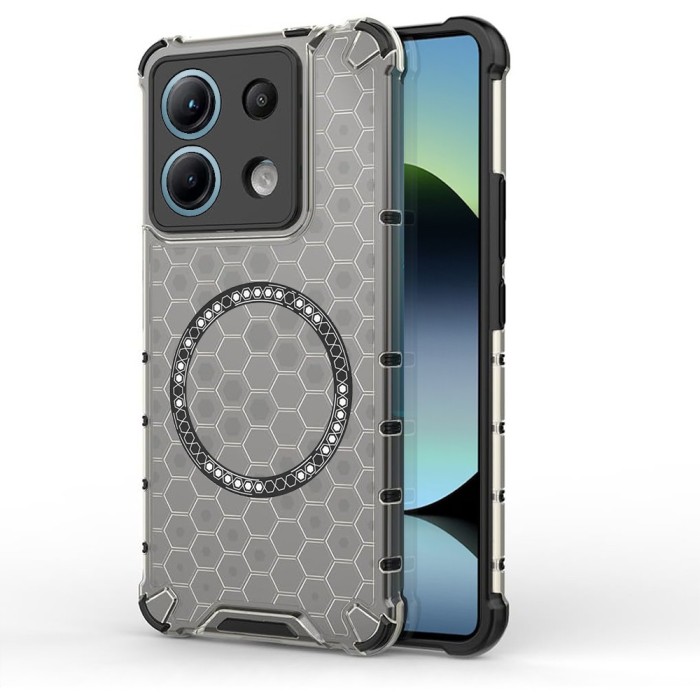 Husa transparenta Xiaomi Redmi Note 14S Techsuit HoneyComb Shield MagSafe, negru