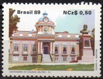 BRAZILIA 1989, Aniversari, 100 de ani - Scoală militară, Rio de Janeiro, MNH foto