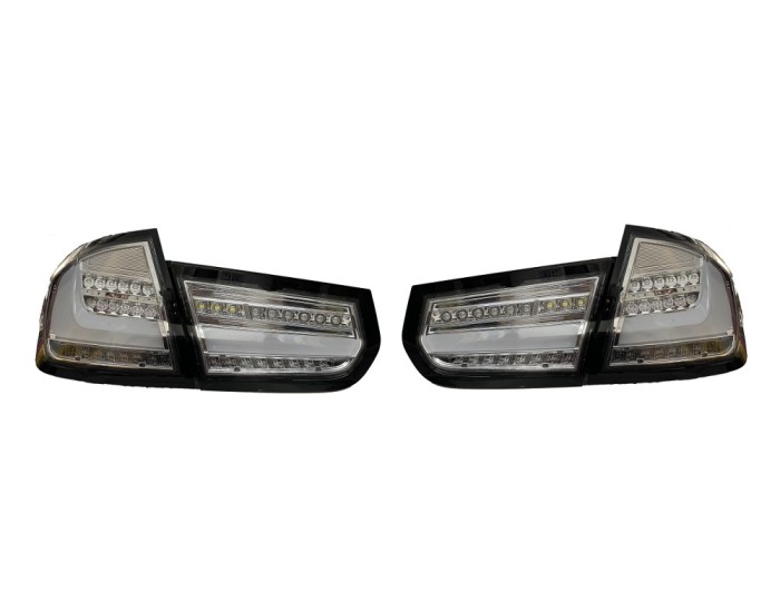 Set stopuri, lampa spate BMW Seria 3 (F30), 01.2012-2015, partea stanga, dynamic indicator; LED; crom, transparent; TUNING,