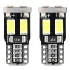 Bec de pozitie tip LED T10 W2.1x9.5 W5W, 12V, 6 LED SMD 5730, culoare alb, AMIO, set 2 buc
