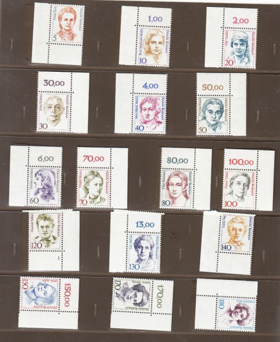 GERMANIA 1988-1991 PERSONALITATI , FEMEI CELEBRE 36 TIMBRE