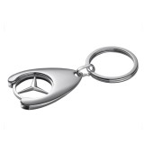 Cumpara ieftin Breloc Chei Auto Mercedes Argintiu Metalic IdeallStore, 7.5cm, Emblema Detașabilă, Breloc Damă/Bărbat, Inel Chei Argintiu
