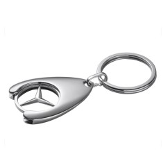 Breloc de chei IdeallStore, Mercedes, 7.5 cm, metal, argintiu