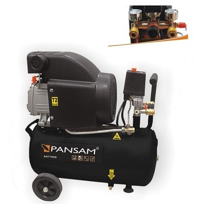 Compresor aer cu ulei aer 24L , 1500W, Pansam A077020 foto