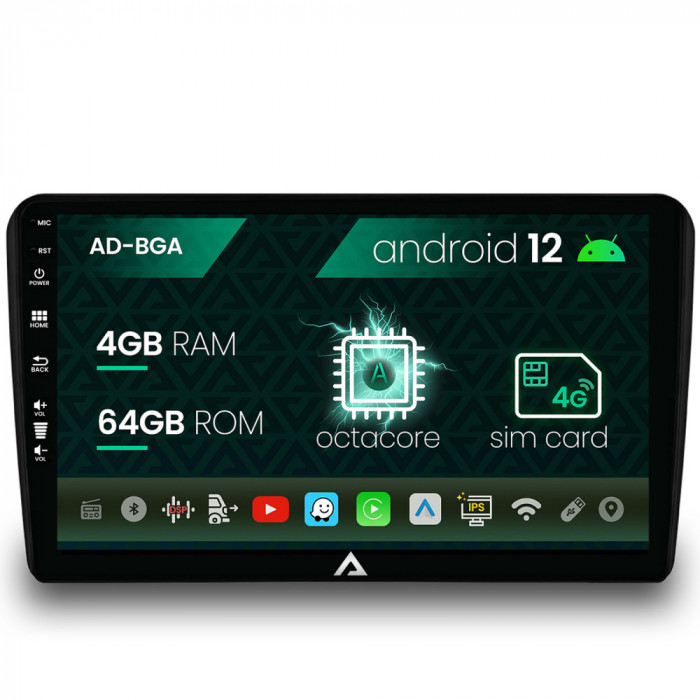 Navigatie Audi A3 S3 RS3, Android 12, A-Octacore 4GB RAM + 64GB ROM, 9 Inch - AD-BGA9004+AD-BGRKIT424