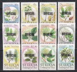St. Lucia 1990 - Copaci pe cale de dispariție, Supratipar "OFFICIAL", RARE, MNH