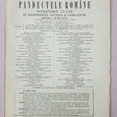 PANDECTELE ROMANE - REPERTORIU LUNAR DE JURISPRUDENTA , DOCTRINA SI LEGISLATIUNE , director C. HAMANGIU , CAETUL 9 , ANUL V , 1926