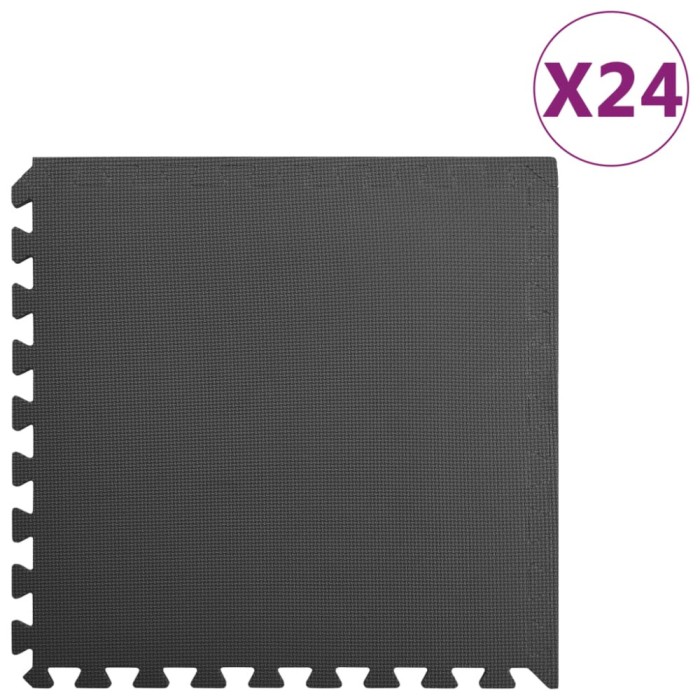 Gossi saltele de exercitii, 24 buc., negru, 8,64 ㎡, spuma eva