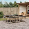 VidaXL Set mobilier grădină cu perne, 11 piese bej combinat poliratan