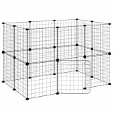 Cumpara ieftin Cusca animale de companie cu usa 20 panouri negru 105x70x70 cm otel