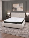 Cumpara ieftin Pat President 180x200 cm Tapitat Stofa Bej Somiera Inclusa ( ML 2506 )