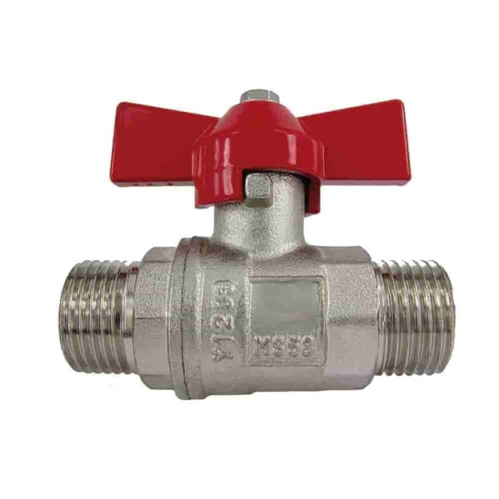 Robinet sferic 1/2 toll, m&acirc;ner fluture, alamă, filet exterior