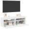 vidaXL Comode TV cu lumini LED, 2 buc., alb, 60x35x40 cm