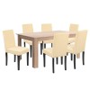 Set de masă Leon 6+1 stejar Sonoma-bej