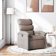 vidaXL Fotoliu rabatabil, gri taupe, material textil