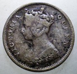 J.257 HONG KONG COLONIE BRITANICA VICTORIA 10 CENTS 1900 ARGINT