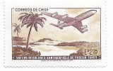 Chile (1) - Primul serviciu aerian Santiago-Insula Pastelui-Tahiti, 1971 - neobliterata