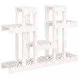 Cumpara ieftin Suport pentru plante, alb, 104,5x25x77,5 cm, lemn masiv de pin