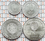 Set 4 monede Coreea de Nord 1, 10, 50 chon 1 Won 1959 - 1987 UNC - A028, Asia