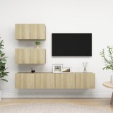 vidaXL Set de dulapuri TV, 4 piese, stejar sonoma, PAL