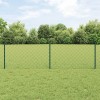 VidaXL Gard cu lanț de legătură cu 10 st&acirc;lpi U Verde 0.6x10 m Oțel