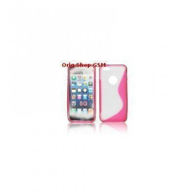 Husa silicon S-line Apple iPhone 5 pink/transparent foto